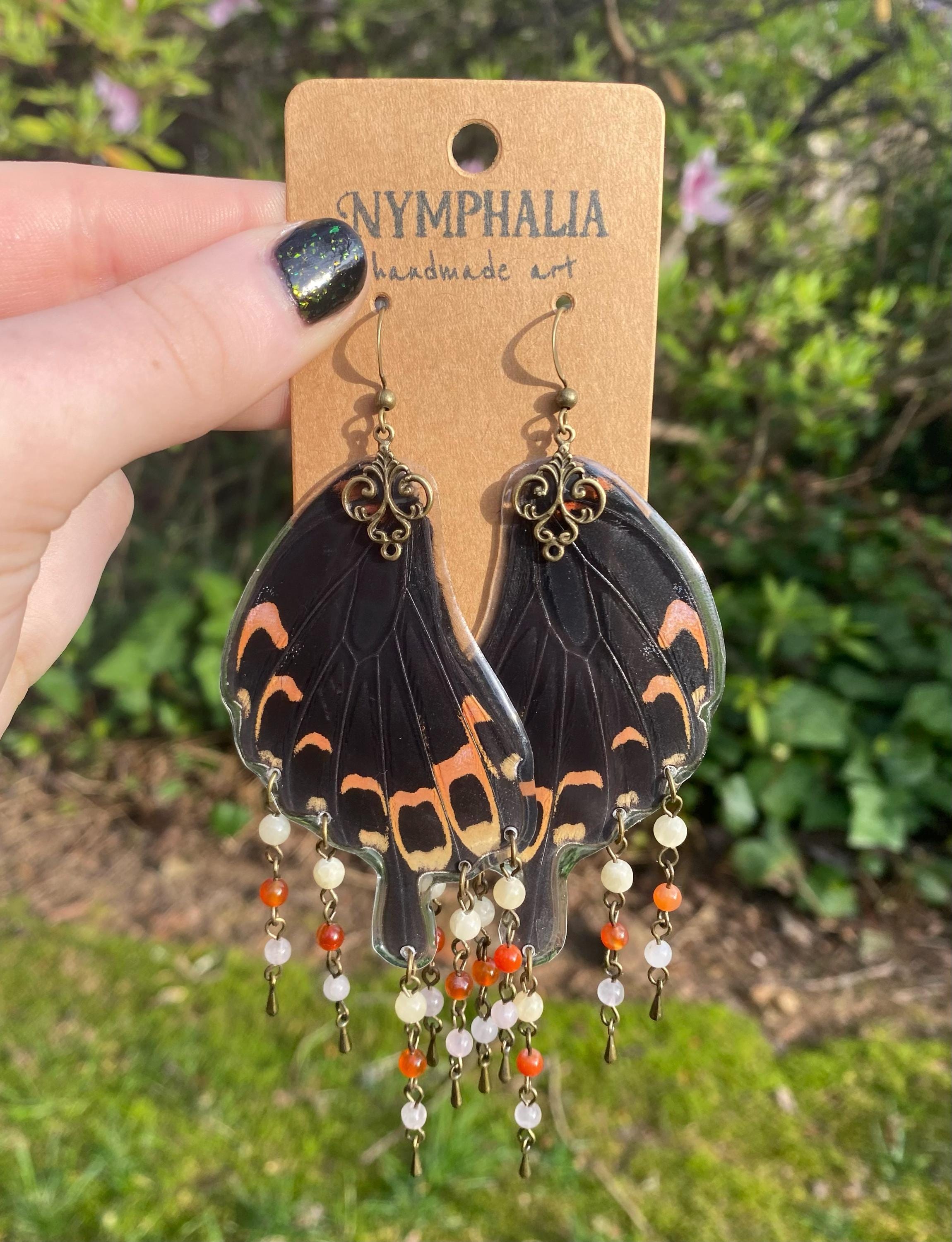 Scarlet Mormon papilio Rumanzovia Butterfly Earrings Ethically Sourced and  Handmade Butterfly Wing and Flower Art Read Description - Etsy