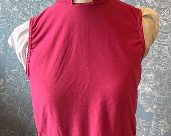 Raspberry pink stretch vicar ,clergy,dickie vestment top .made to order in soft pink spandex .many sizes available