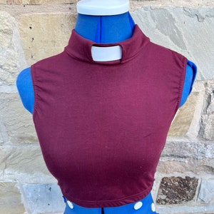 Burgundy vicar, clergy,dickie ,vestment top .stretch spandex for great fit