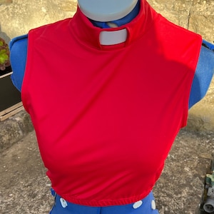 Red vicar top clergy,dickie ,vestment top .stretch spandex for great fit
