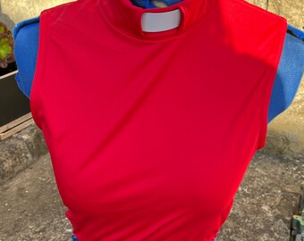 Red vicar top clergy,dickie ,vestment top .stretch spandex for great fit