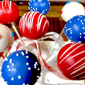Cake Pops - Flag themed - 4th of July, Memorial day - 12 pops