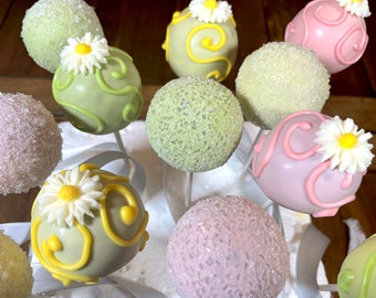 Cake Pops - Daisies on Sand - 12 pops