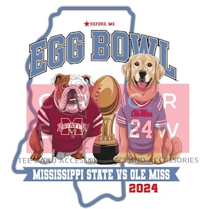 Juego Egg Bowl de Ole Miss vs Mississippi State 2024, fútbol de la SEC, Día de Acción de Gracias PNG DIGITAL