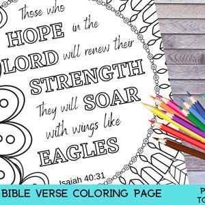 Bible Verse Coloring Page, Isaiah 40:31, Bible Coloring Page, Printable