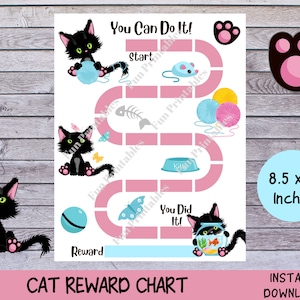 Beloningsgrafiek afdrukbaar met katten, gedragsgrafiek voor kinderen, beloningsgrafiek voor kinderen