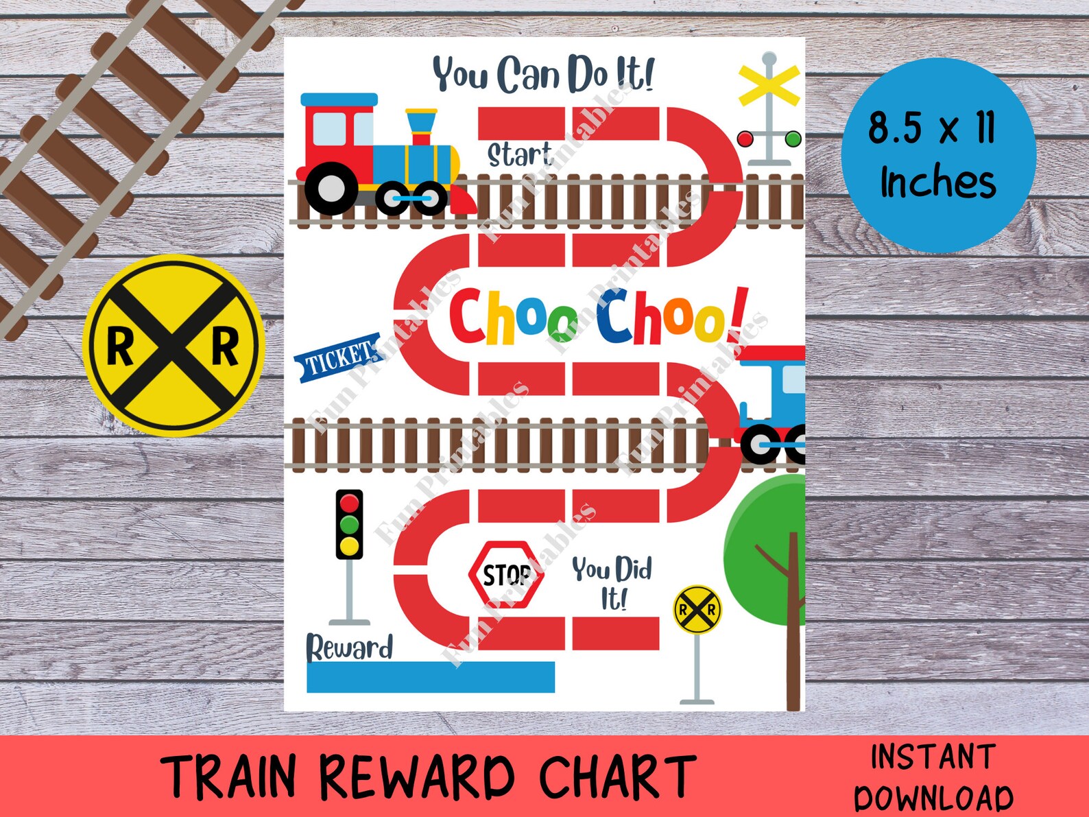 Train Reward Chart Printable, Kids Behavior Chart, Reward Chart for ...