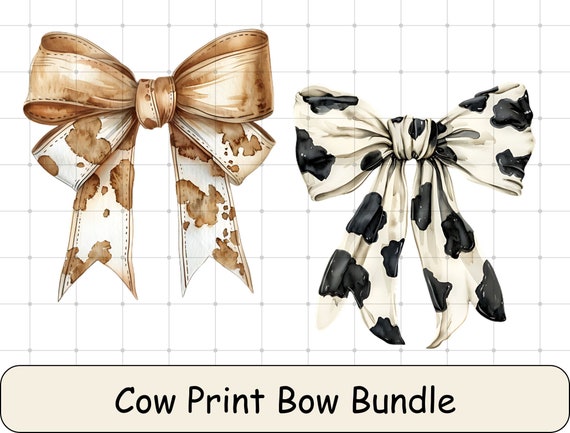 Cow Print Bow Bundle, Animal Print Bows, Cow Pattern  display picture 2