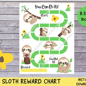 Sloth Reward Chart Printable, Kids Behavior Chart, Reward Chart for Kids