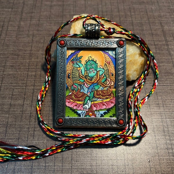 4x5 cm mini Dzambhala pendant. Jambhala yabyum. filled with blessing items inside. god of wealth. kuber. necklace. for magnetizing wealth