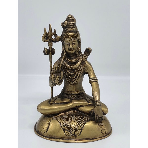 20 cm tall Shiva statue. Lachen wangchuk. mahadev statue. brass statue. protector of beings, shaiva sect. mahankal, aghor. Hindu statue.