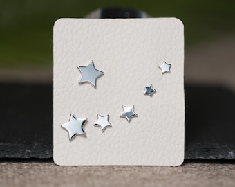 Star earring, sterling silver star stud earrings, Tiny stud earrings set of 3, small silver stud, Tiny earrings set for multiple piercings