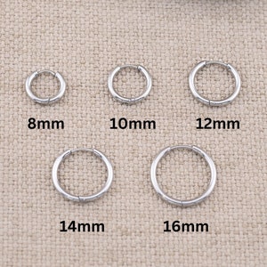 3 pairs silver hoop earrings set of 3 for multiple piercings, stacking layering set, non tarnish silver huggie mini hinged hoop gift for her