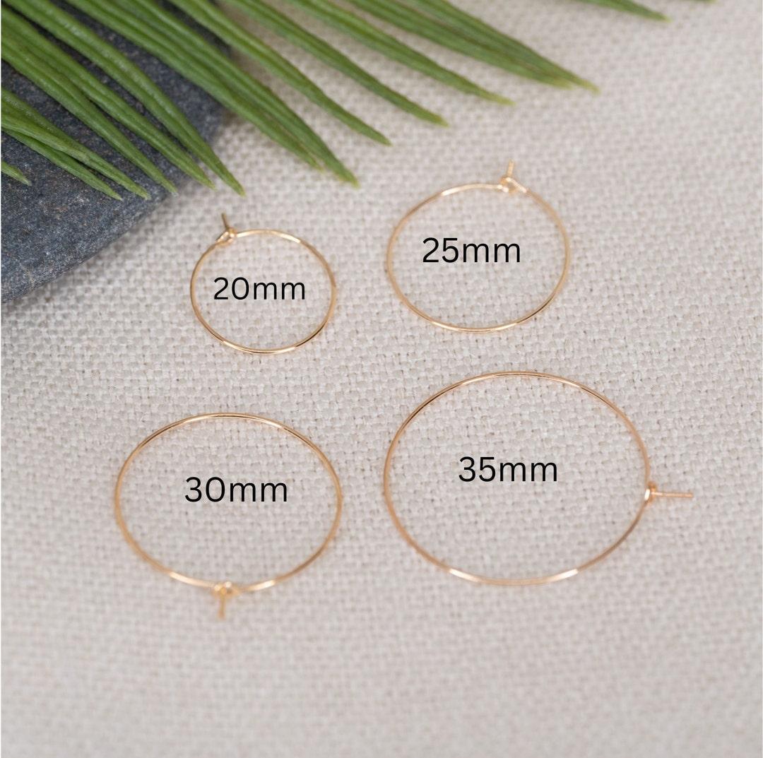 Thin Wire Hoop Earrings Gold Filled Threader Hoop 21 Gauge Etsy