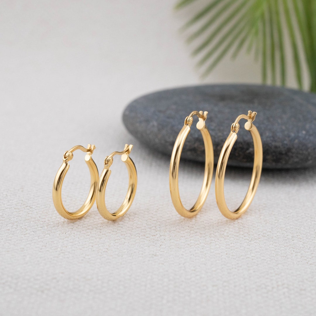 Gold Hoop Earrings Set, Small Medium Large Hoop, 14K Gold Filled Silver ...