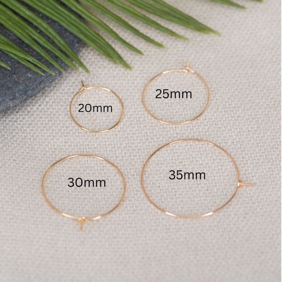 14k Gold-filled Threader Hoop Earrings with Flattened End 25mm 14k Gold-filled Threader Hoop Earrings with Flattened End 25mm