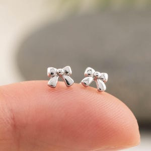 Tiny studs lover 3 PAIRS stud earring set, bow cartilage stud, celestial star jewelry gift, 14K gold filled sterling silver, hypoallergenic