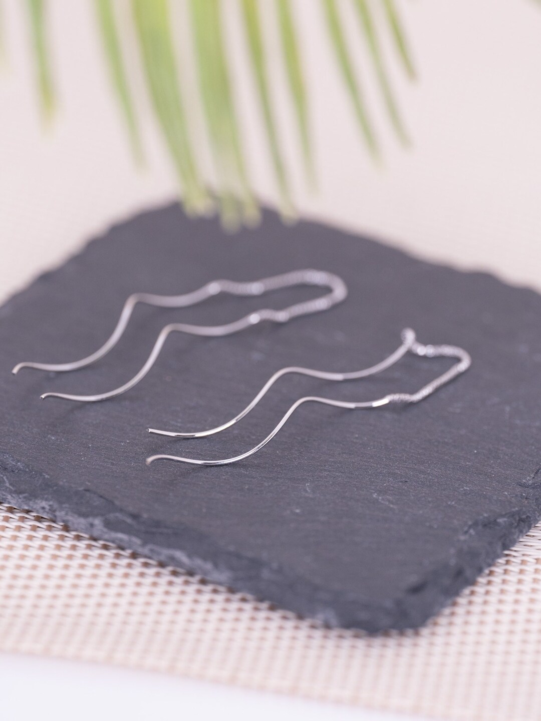 Sterling Silver Spiral Threader Earrings, Silver Threader Earrings