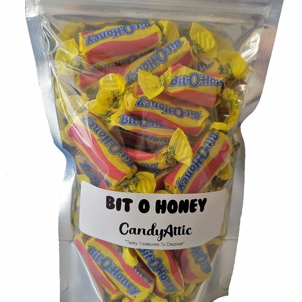 Bit O Honey Candy ~ Individually Wrapped ~ Resealable Candy Pouch  ~ 10 oz. Bag ~ Factory Fresh ~ Personalized Label On Package ~ Candy Gift