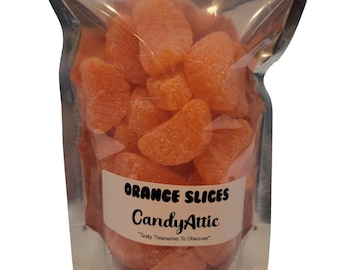 Old Fashioned Orange Slices Candy ~ Orange Flavored Jelly Candy ~ 10 Ounce Bag  ~ Factory Fresh ~ Personalized Gift Label On Package