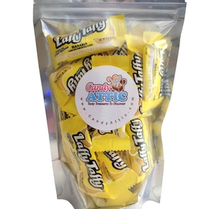 Banana Laffy Taffy Candy Pouch ~ Banana Taffy ~ 1/2 lb. Bag (24 pieces) ~ Factory Fresh ~ Personalized Gift Label On Package ~ Fast Shipping