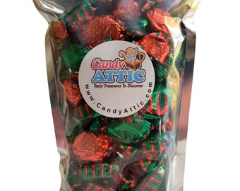 Strawberry Bon Bons ~ Individually Wrapped ~ Strawberry Filled Flavor ~ 10 Ounce Bag ~ Factory Fresh ~ Personalized Gift Label ~ Christmas