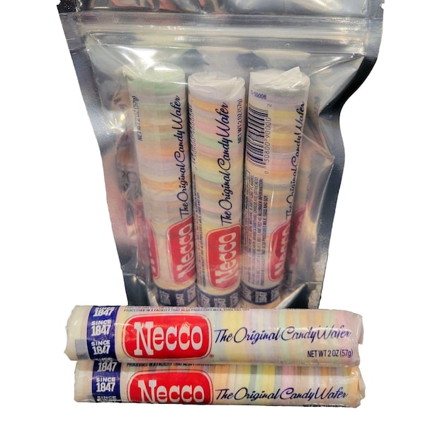 Necco Wafers Original Candy Wafers ~ Old Fashioned Candy ~ 3 Pack Bag ~ Stand Up  Resealable Candy Bag ~ Buy More ~ Save More!  Great Gift!