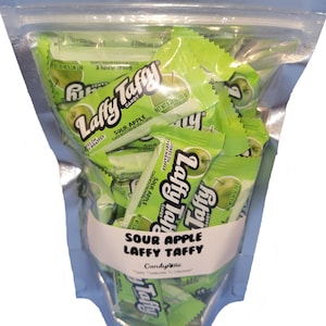 Sour Apple Laffy Taffy Candy Pouch ~ Apple Taffy ~ 1/2 lb. Bag (24 pieces) ~ Factory Fresh ~ Personalized Gift Label On Package ~ Fast Ship!