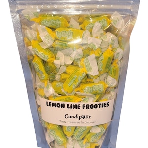 Candy Pouch Lemon Lime Frooties Candy ~ Lemon Lime Chews ~ 1/2 lb. Bag ~ Factory Fresh ~ Personalized Gift Label On Package ~ Fast Shipping