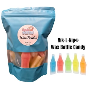 Old Fashioned Wax Sip Bottles ~ 8 oz Candy Pouch ~ Nik L Nip ~ Wax Bottles Candy ~ Candy Attic ~ Fast Shipping ~ Compare Our Prices & Save!