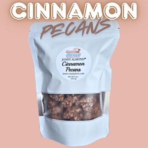Cinnamon Pecans ~ Large 9 Ounce Resealable Bag ~ Gift Idea ~ Nuts ~ Flavored Pecans ~ Roasted Pecans