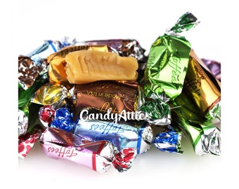 Assorted Foil Wrapped Toffee Rolls Candy Pouch ~ 1/2 lb. Bag ~ Great For A Candy Dish ~ Personalized Gift Label On Package ~ Fast Shipping
