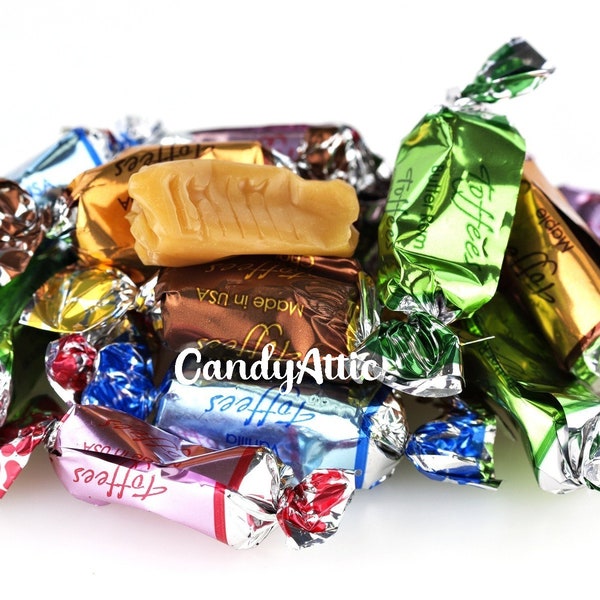 Assorted Foil Wrapped Toffee Rolls Candy Pouch ~ 1/2 lb. Bag ~ Great For A Candy Dish ~ Personalized Gift Label On Package ~ Fast Shipping
