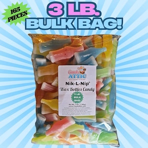 Old Fashioned Wax Sip Bottles ~ BULK 3 LB. BAG ~ Nik L Nip ~ Wax Bottles Candy ~ Candy Attic ~ Fast Shipping ~ Buy In Bulk & Save!