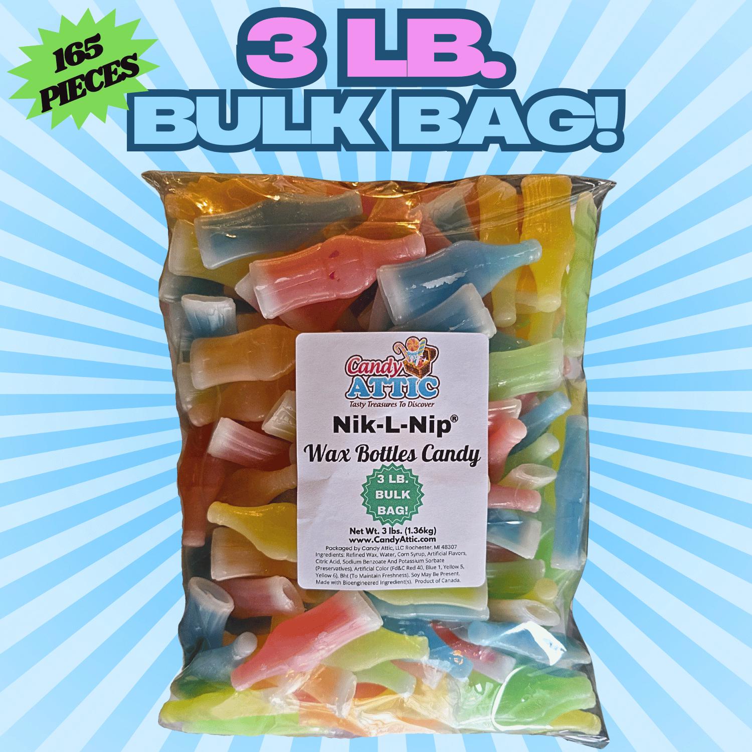 Old Fashioned Wax Sip Bottles ~ BULK 3 LB. BAG ~ Nik L Nip ~ Wax