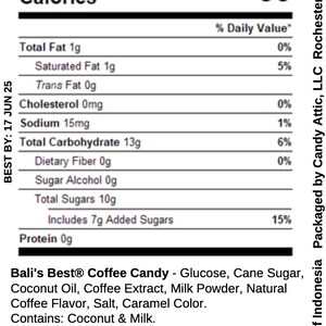 Bali's Best Cafe Latte, Espresso & Real Coffee Candy Caffeine On The Go Bali's Best Cafe Latte, Espresso & Real Coffee Candy Caffeine On The Go