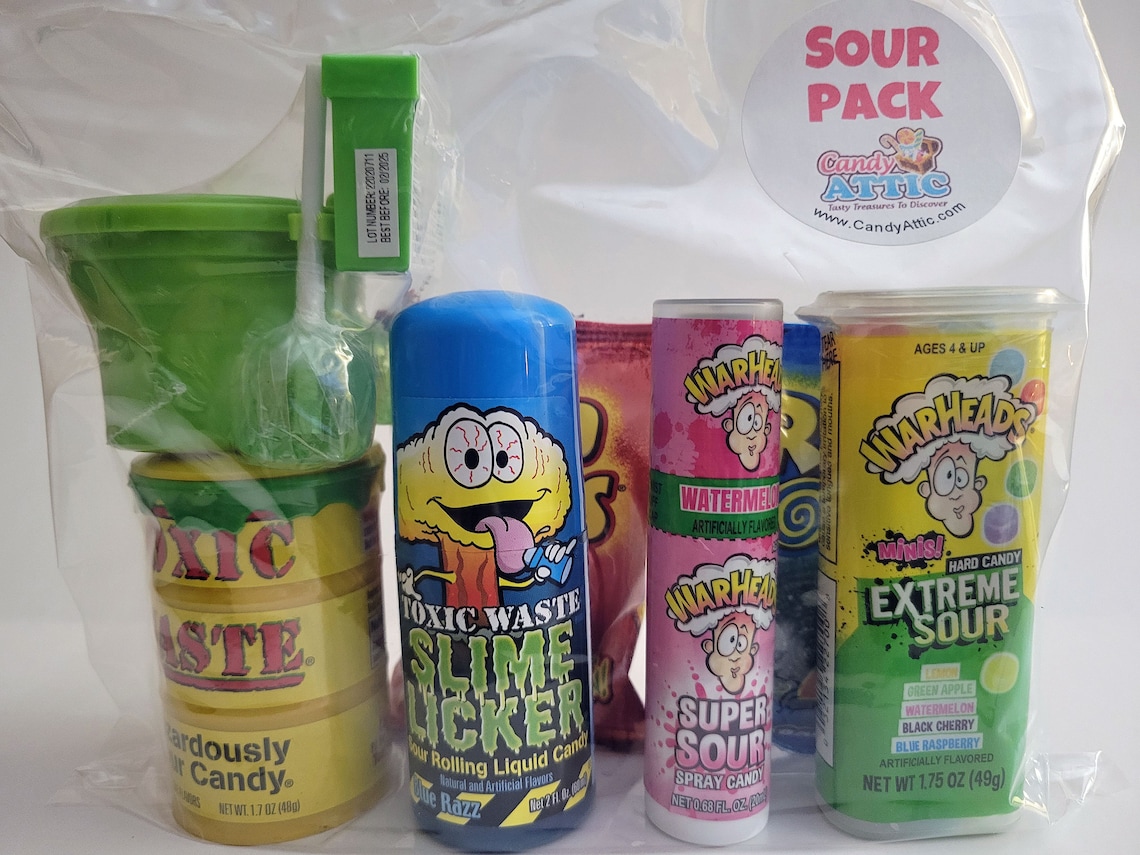 Sour Candy Bundle Slime Licker Warheads Extreme Sour Minis Etsy