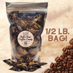 Bali's Best Coffee Candy ~ 1/2 lb. Bag ~ Stand Up Resealable Pouch ~ Personalized Free For Gifting ~ Original Coffee Candy ~ Fast Shipping!