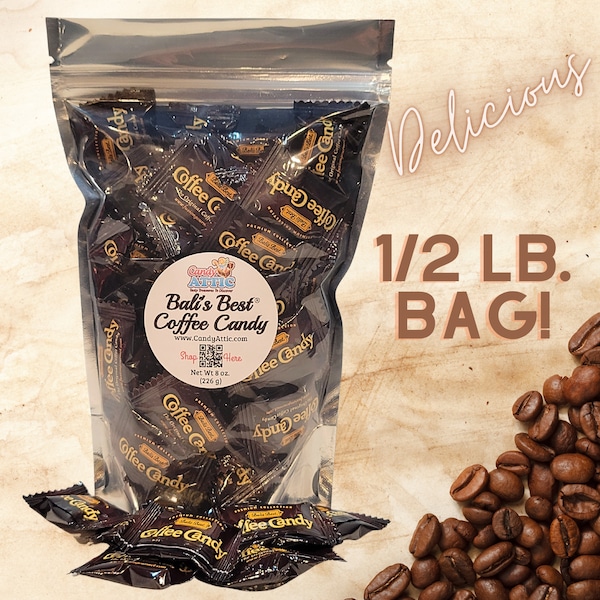 Bali's Best Coffee Candy ~ 1/2 lb. Bag ~ Stand Up Resealable Pouch ~ Personalized Free For Gifting ~ Original Coffee Candy ~ Fast Shipping!