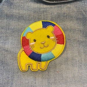 Rainbow Lion Animal Iron on Patch Hippy Retro Denim Jacket Patch tiger patch Festival transfer for Jacket Applique Embroidered