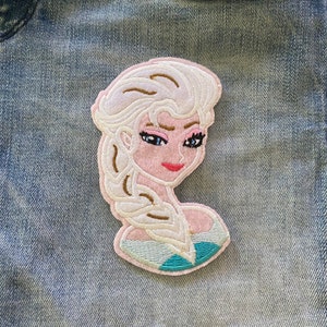 Opstrijkpatch Elsa from frozen voor spijkerjasje Comic Patch Festival transfer kids cartoon patch Applique geborduurde patch
