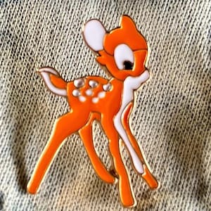 Bambi Enamel Pin, Cute Deer Badge, Lapel, for jacket hat bag, gift for her, present, brooch, Mother’s Day collectable animal badge