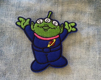 Parche termoadhesivo de alien de Toy story para chaqueta vaquera o bolso, parche para niños de Little Green Man, parche bordado de la película Pixar