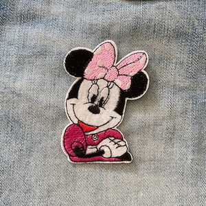 Mini mouse Iron on Patch for Denim Jacket or bag Patch, Mickey Mouse kids patch Applique Embroidered  patch