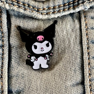 Kuromi Enamel Pin Cute Pins Button Aesthetic Lapel anime Sanrio pins Kawaii Jacket Hat Bag Patch Cute Gift Badge