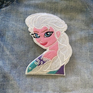 Iron on Patch Elsa van bevroren voor Denim Jacket Comic Patch Festival transfer kids cartoon patch Applique Geborduurde patch