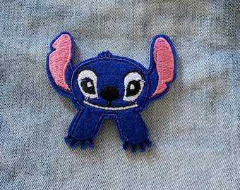 Stitch Bügelbild für Jeansjacke oder Tasche Patch, lilo und stitch Kinder Patch Applikation gestickt Außerirdische Patch