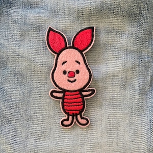 Knorretje opstrijkbare patch voor spijkerjasje of tas Patch, patch varken kinderen applique Winney de Poeh geborduurde dierenpatch