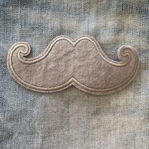 Moustache Iron on Patch for Denim Jacket Handlebar moustache transfer Appliqué Embroidered Patch English moustache