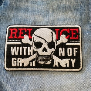 Skull Iron on Patch for Denim Jacket skull cross bone transfer Applique Embroidered Patch